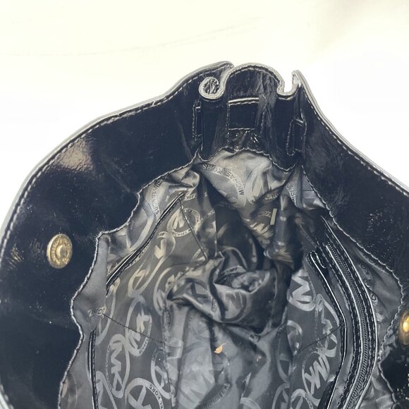 Michael Kors Hamilton Large Saffiano Leather Bag Golden Padlock & Key Black - Picture 12 of 14